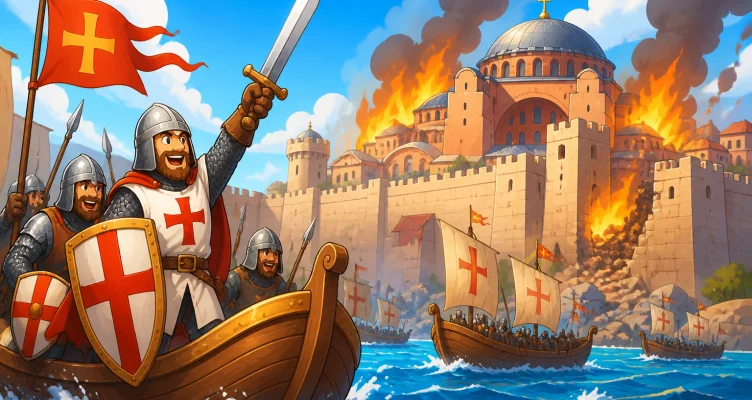 Quarta Cruzada e saque de Constantinopla
