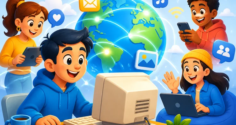 Début de l’usage grand public d’Internet