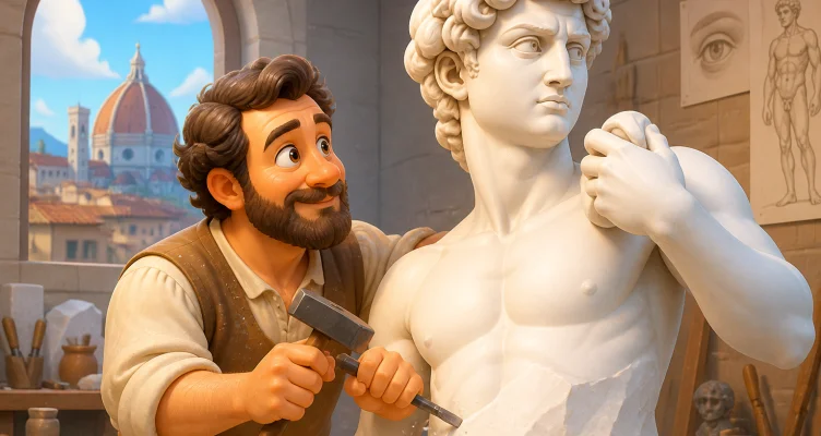 Michelangelo scolpisce il David