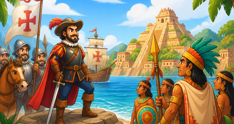 Cortés inizia la conquista dell’Impero azteco