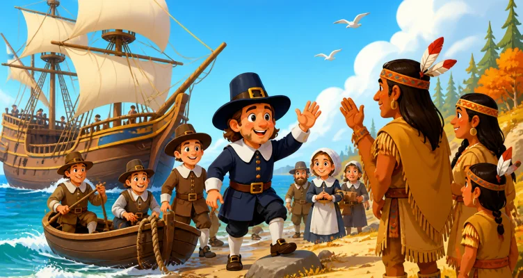 Llegada del Mayflower a Norteamérica
